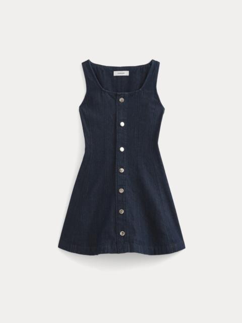 EVERLANE DENIM BUTTON-FRONT MINI DRESS