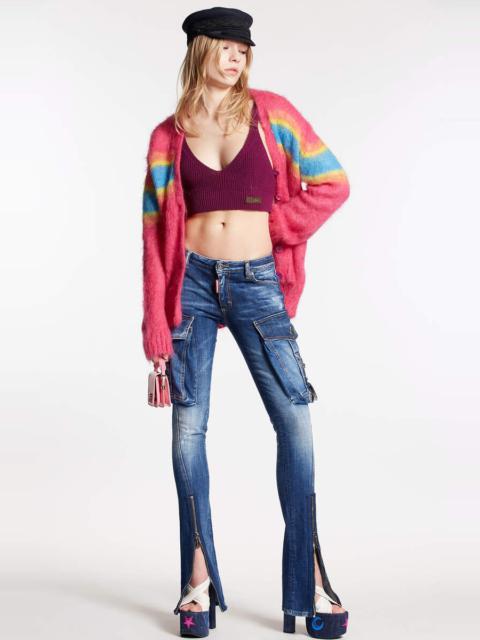 DSQUARED2 MEDIUM CLEAN VINTAGE WASH TRUMPET CARGO JEANS