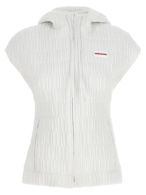 FERRAGAMO Hooded Vest Gilet White