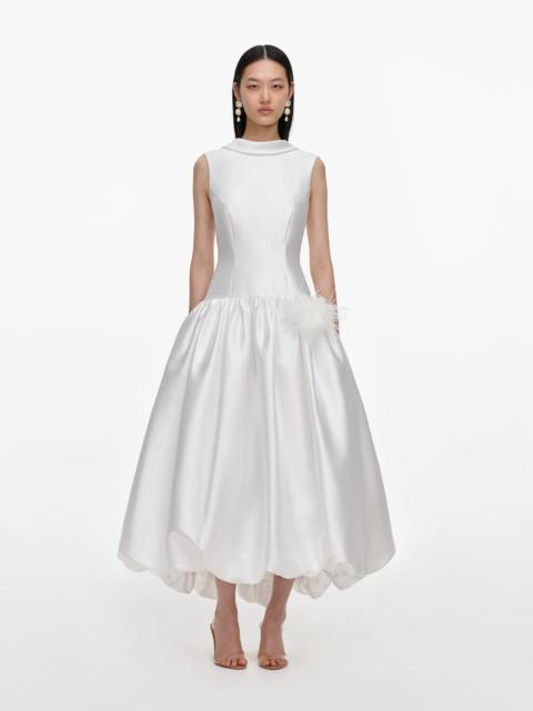 self-portrait White Taffeta Bubble Hem Midi Dress