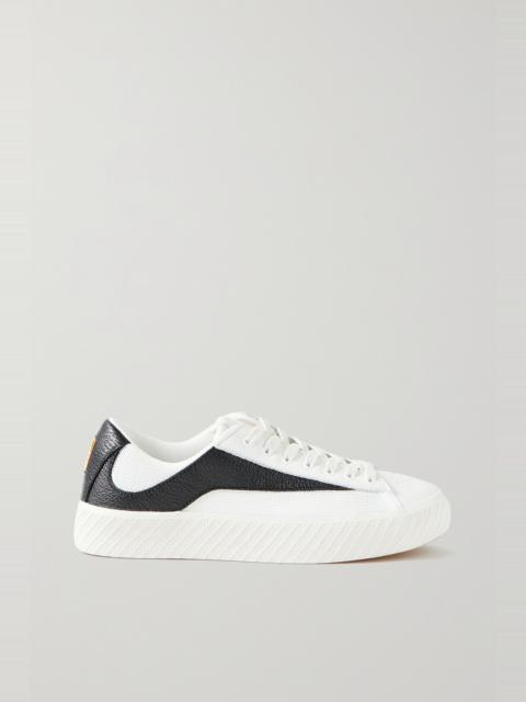 BY FAR Rodina textured-leather and recycled mesh sneakers