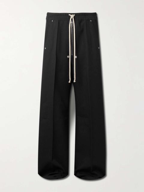 Bela Wide-Leg Embellished Wool-Drill Drawstring Trousers