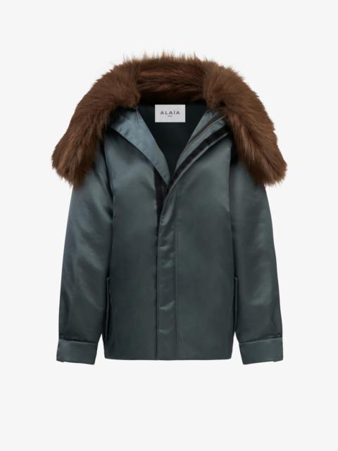 ブルゾン Alaia Bomber Con Cintura Alaïa Womens Belted Padded Shell Bomber Jacket Noir Alaia