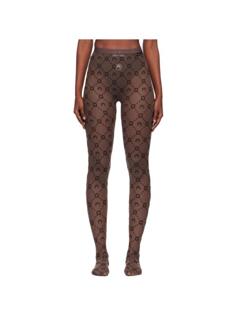 Marine Serre SSENSE Exclusive Brown Recycled Mesh Flock Tights