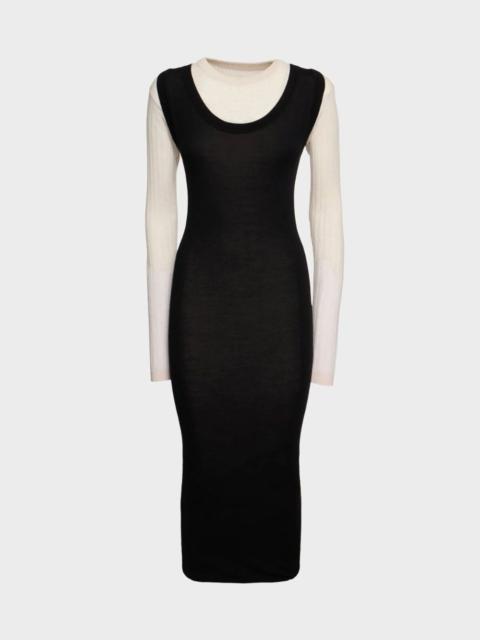 Marni crew-neck logo-embroidered dress