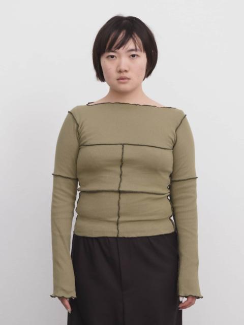 BASERANGE Cinder Long Sleeve Tee - Recycled Cotton Rib