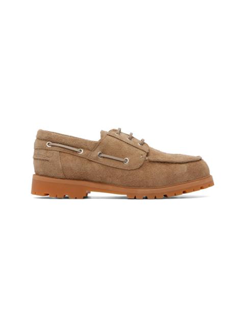 Studio Nicholson Beige Guston Suede Boat Shoes