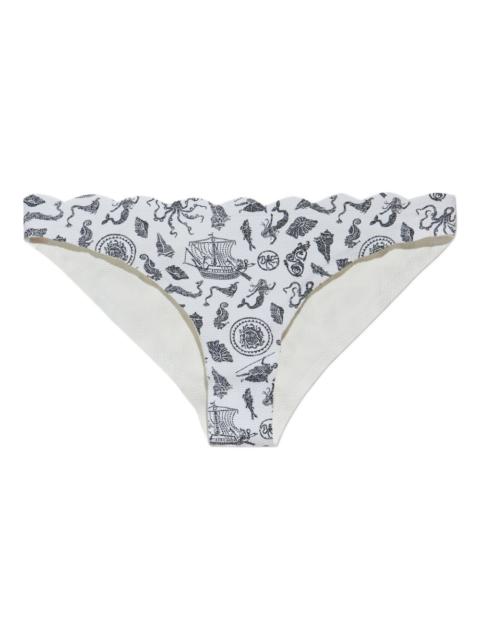 MARYSIA scalloped cameo-print bikini briefs
