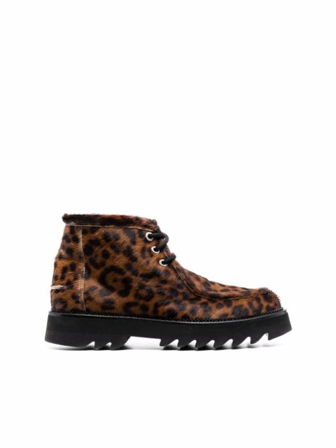 AMI Paris leopard-print ankle boots