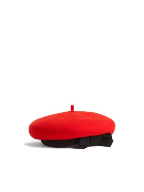 PATOU grosgrain-bow wool beret
