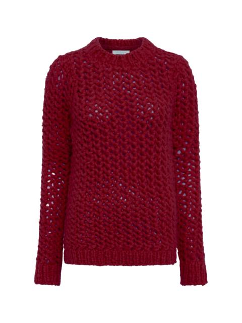 GABRIELA HEARST Veralune Knit Crewneck Sweater in Bordeaux Welfat Cashmere