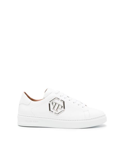 PHILIPP PLEIN logo-plaque leather sneakers