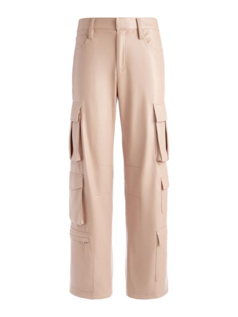 Alice + Olivia LUIS VEGAN LEATHER CARGO PANT