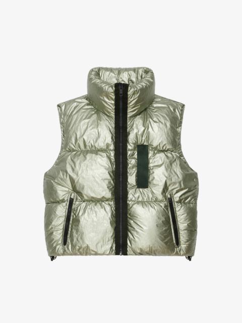 LAMINATED SLEEVELESS PUFFER