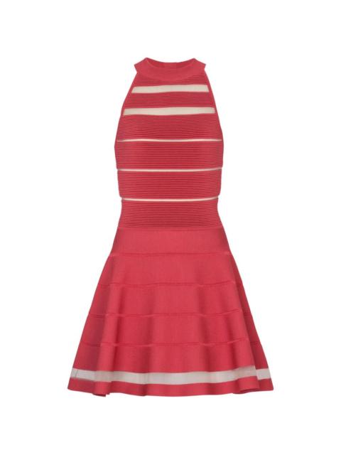 Balmain stripes knit flare dress
