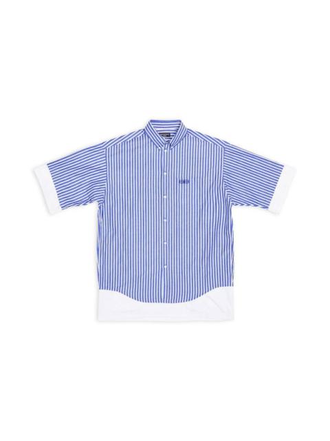 BALENCIAGA Men's Bb Icon Layered Shirt in Blue
