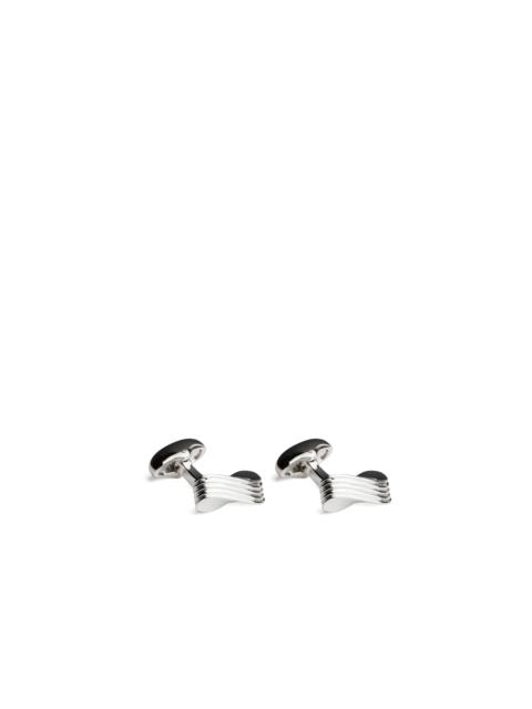 Wave cufflink
Rhodium Plated Wave Silver