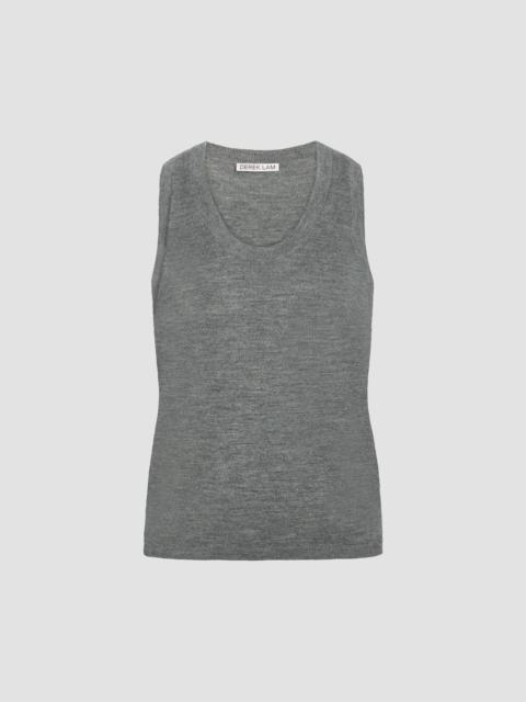 DEREK LAM 10 CROSBY Women's Grayson Mercerized Wool-Cashmere Knit Tank - Thunder