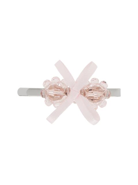 Simone Rocha Pink Petite Bow Mini Flower Hair Clip