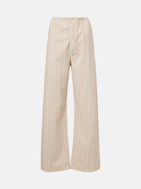 Maison Margiela Striped cotton wide-leg pants