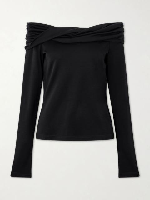 Max Mara Off-the-shoulder wool top Black
