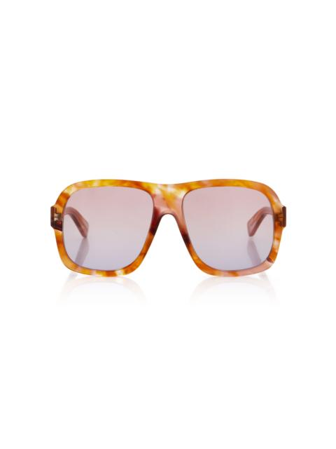 Chloé Aviator-Frame Acetate Sunglasses brown