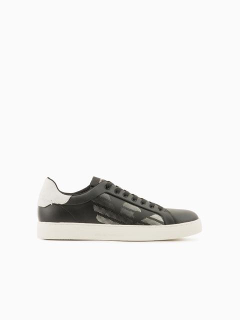 EMPORIO ARMANI ASV regenerated-leather sneakers with gradient eagle