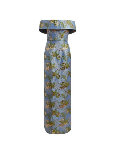 markarian Clover brocade-effect silk dress