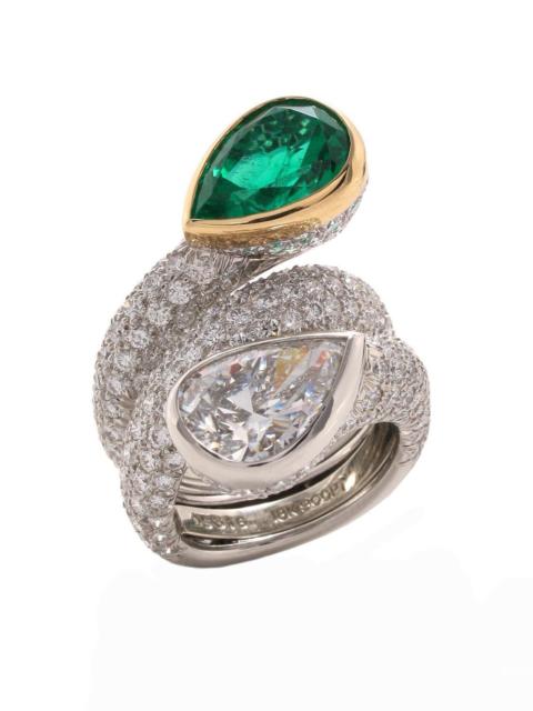 DAVID WEBB Emerald Crossover Coil Couture Ring