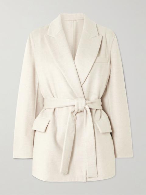 Brunello Cucinelli Belted wool blazer Off-white