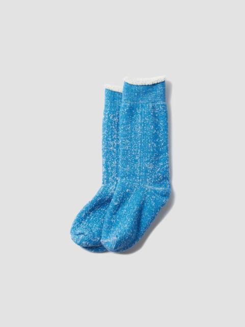 Nigel Cabourn Rototo Double Face Crew Knitted Sock in Blue