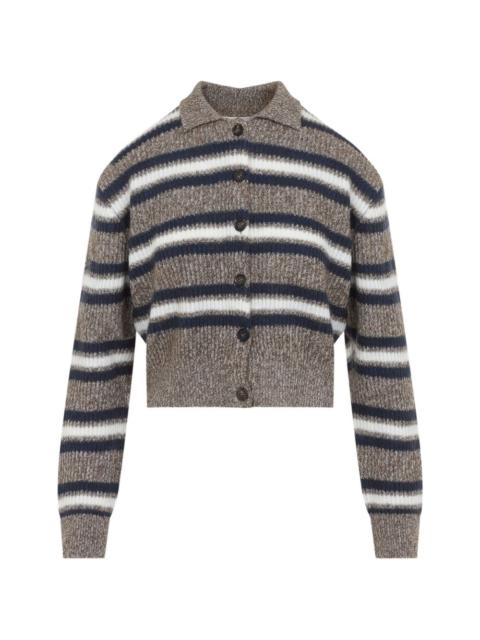 Brunello Cucinelli striped button-up cardigan