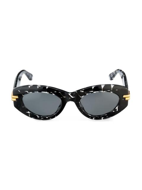 Bottega Veneta Women's Curvy Bold Ribbon 51MM Cat-Eye Sunglasses - Black