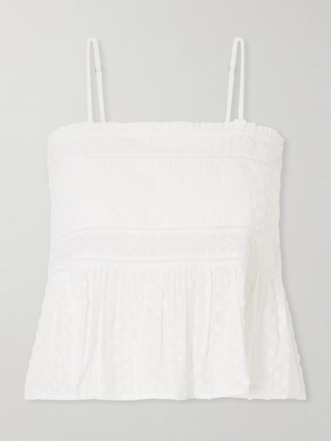 Thierry Colson Saskia Embroidered Cotton-voile Top