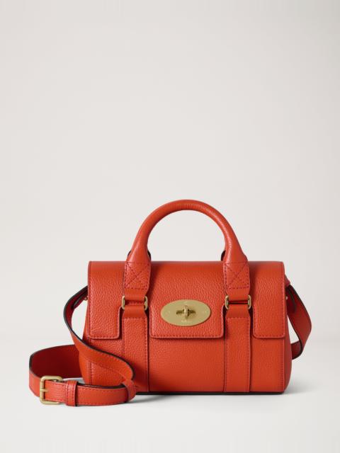Mulberry Mini Bayswater Coral Orange Small Classic Grain