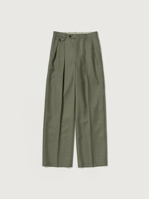 AURALEE BLUEFACED WOOL TWO-TUCK SLACKS