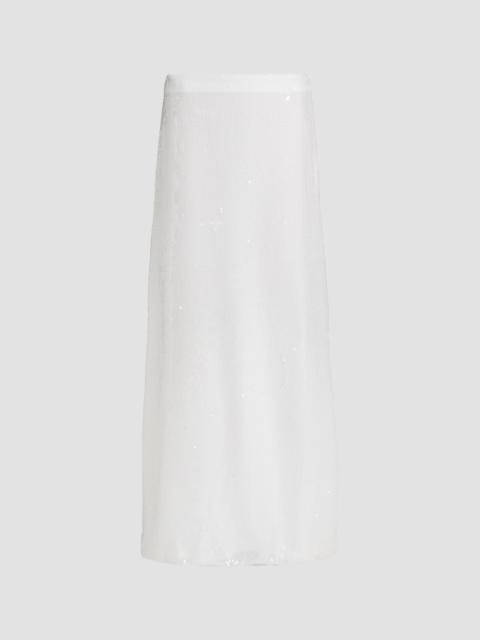 Moschino Women's Sequined Cotton Maxi Skirt - Multi White