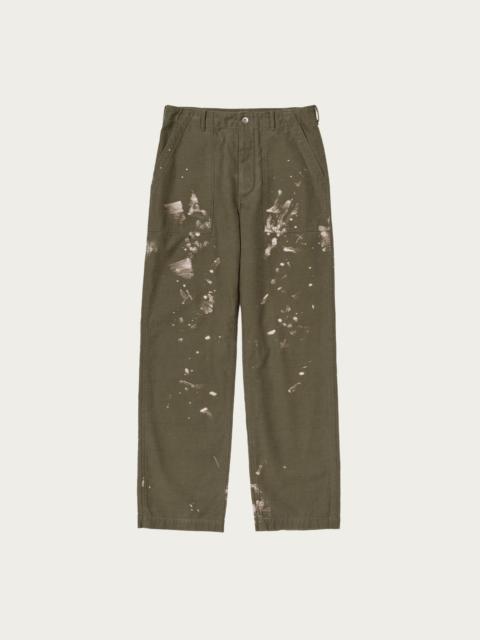AURALEE Washed Baggy Satin Bleached Baker Pants - Khaki Brown
