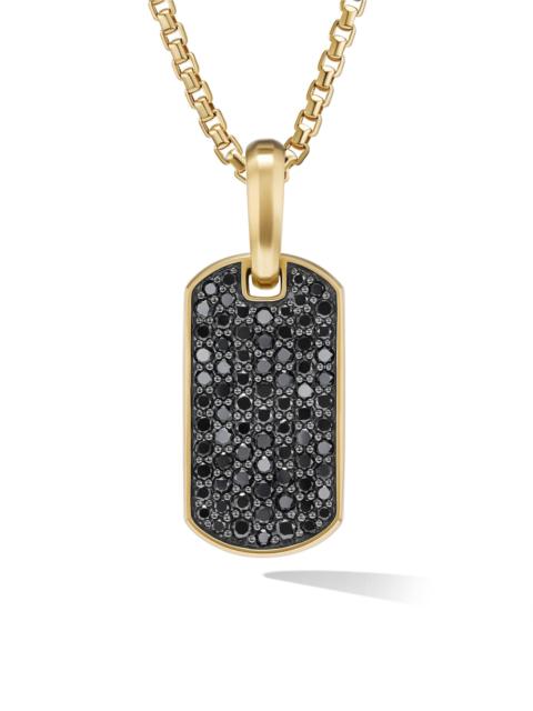 DAVID YURMAN Men's Chevron Tag in 18K Yellow Gold - Black Diamond