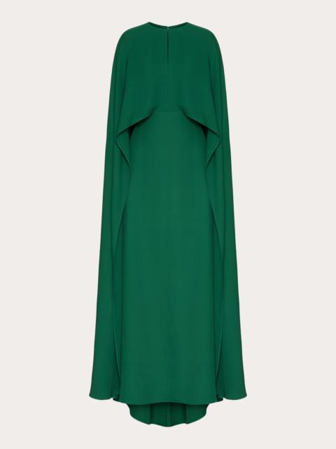 valentino green cape dress VALENTINO GARAVANI One-shoulder cape-effect silk crepe de chine midi dress