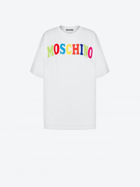 Moschino MULTICOLOR LOGO ORGANIC JERSEY T-SHIRT