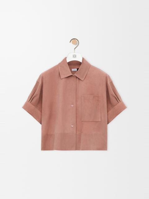 Loewe Short sleeve shirt in suede goatskin