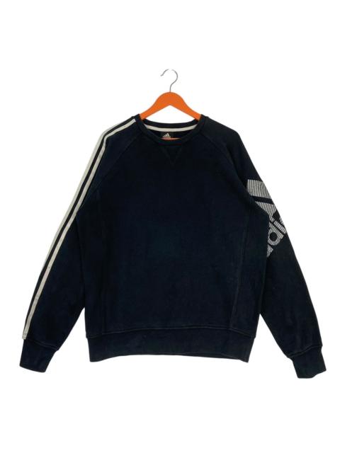 adidas Vintage Adidas Black Big Logo Sleeve 3 Stripes Sweatshirt