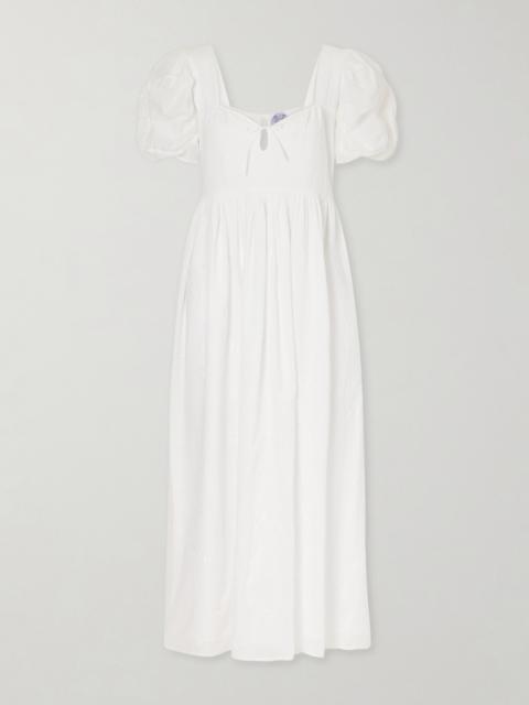 Thierry Colson Calliope Embroidered Cotton Midi Dress