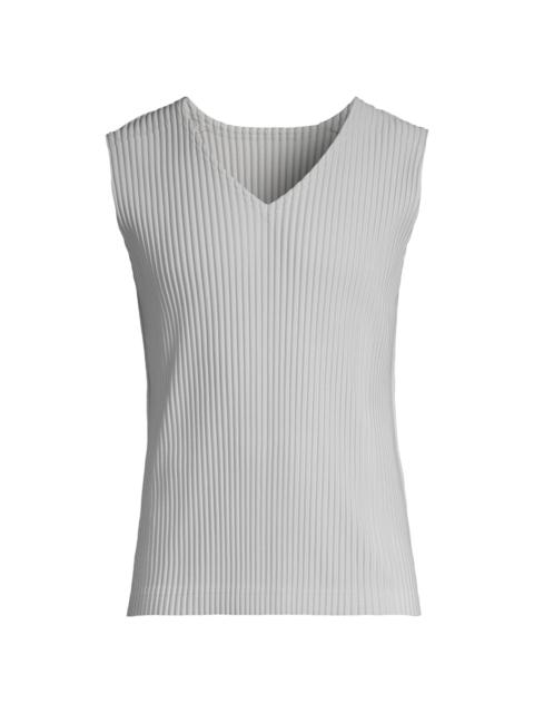 ISSEY MIYAKE Men Basics V-Neck Vest - Light Gray