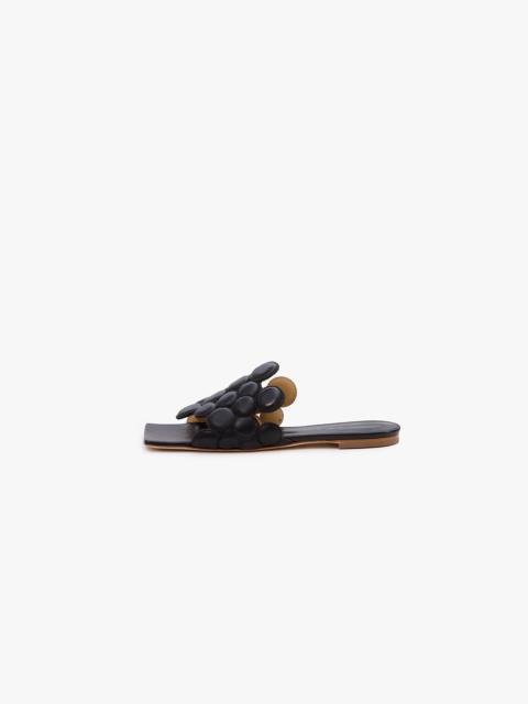 A.W.A.K.E. MODE IRIS FLAT SANDALS WITH CIRCULAR DETAIL BLACK