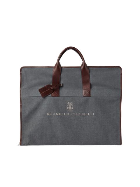 Brunello Cucinelli leather-trimmed suit carrier