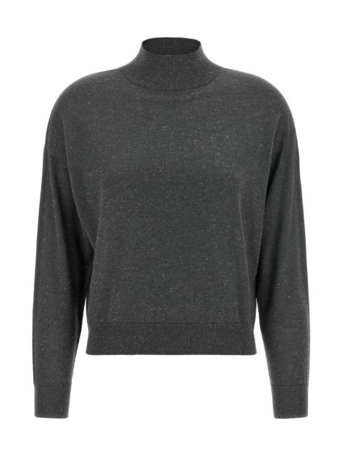 PESERICO Lamé Thread Turtleneck Sweater