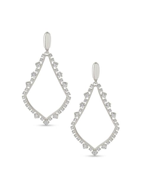 KENDRA SCOTT Sophee Crystal Clip-On Drop Earrings in Silver