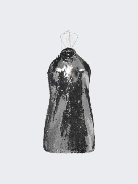 MAGDA BUTRYM Sequin Mini Dress Silver